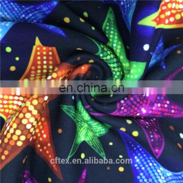 2017 new cartoon printed polyester spandex brush fabric