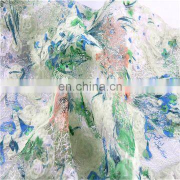 2017 Top Selling French 3D Flower Digital Printed Lace Fabric photo-2