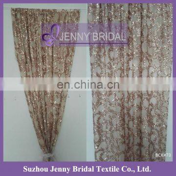 BCK#73 2015 new fancy rose gold sequin window curtains design
