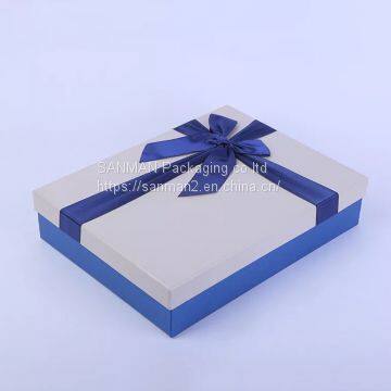 Jewelry paper gift packaging box with ribbon