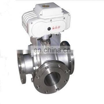 L/T pattern Electric flanged three-way ball valve