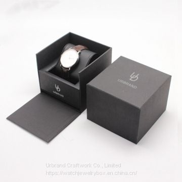 Lid off design cardboard watch display box two pieces texture paper watch gift box with PU leather watch pillow for holding the watch