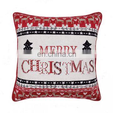 Decorative Embroidery Knit Applique Scandinavian Merry Christmas Tree Reindeer Seasonal Cushion Pillow