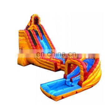 Inflatable Fire and Ice Water Slides Backyard Lava Twist Fire n Ice Water Slide With Pool