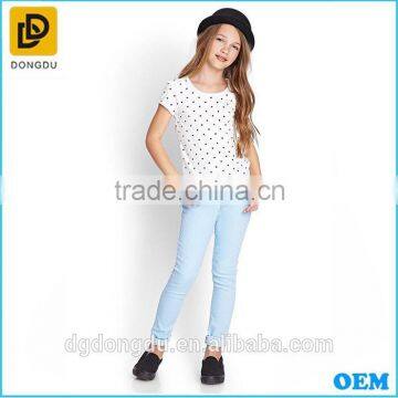 2016 hot sale littler girls dot printing t shirts