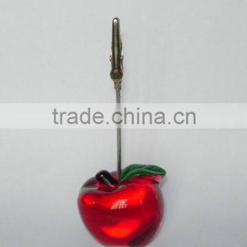 Unique Resin APPLE Shaped Photo Holder Clip Memo Holder