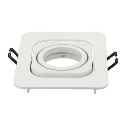 Creamy White Brushed Silver Square Adjustable Led Spotlight Fittings