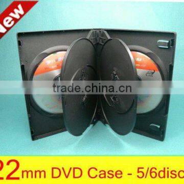 22mm plastic multi dvd box with 2trays for 5discs / 6discs