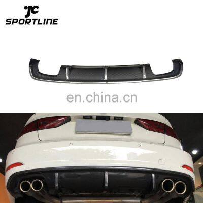 Carbon Fiber Rear Bumper Diffuser Lip for Audi A3 8V S Line Sedan 4-Door