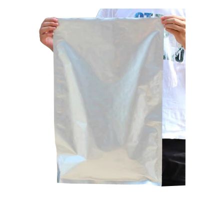 Wholesale Eco-friendly Large Vacuum-sealed Food Safe Big Silver Pure Aluminium Foil Packaging Bag Smell Proof  Mylar Barrier Bag