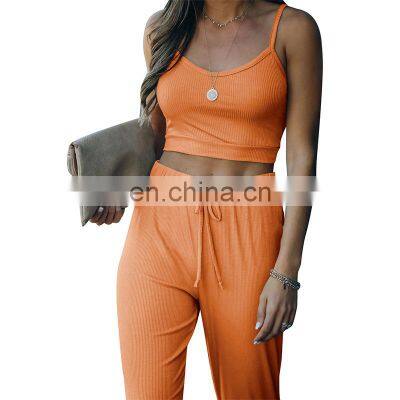 Manufacturer Customized LOGO New Women's Short Sling With Trousers Sports and Leisure Two-piece Suit photo-4