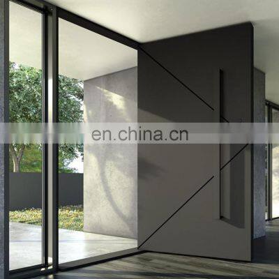 Solid wood Armoured Stainless Steel Exterior Entry Doors Modern Design Pivot Door