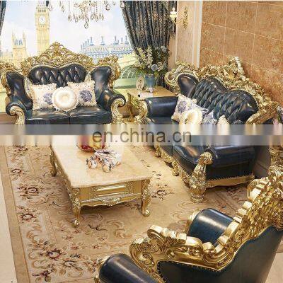 1949 Living Room Genuine Leather Sofa Sets Classical Design Antique Furniture