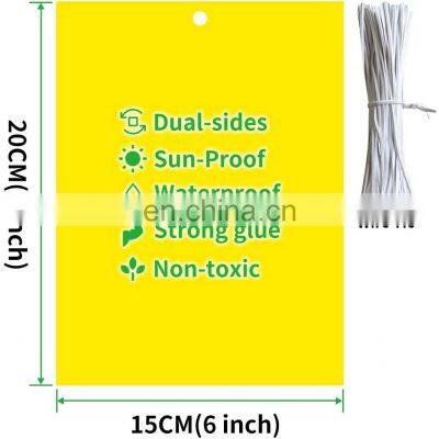Double Sided Flying Insect Trap Pest Monitor Bug Catcher Yellow Sticky Cards 20CM*15CM