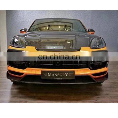 Runde Dry Carbon Fiber For Porsche Cayenne Coupe Upgrade Mansory Style Body Kit Front Lip Rear Lip Side Skirts Top Spoiler