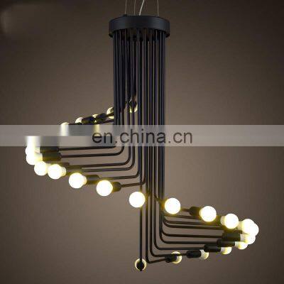 Industry Loft Vintage Chandelier Retro Living Room Indoor Pendant Light LED E27 Bulb Indoor Ceiling Hanging Lamp