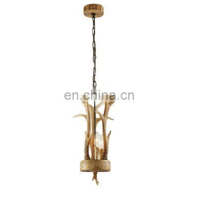 Nodic American Retro Bar Hanging Lights For Home Resin Antler Chandelier Light Pendant Lamp With Horn Deer