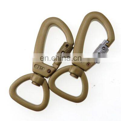 Wholesale 7075 Anodized Aluminum Swivel Carabiner Hooks With Auto Locking photo-3