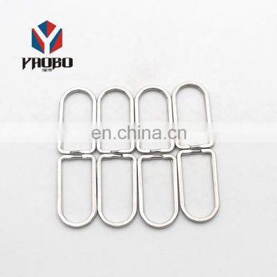 Custom Metal D Shaped Flat  Split Key Ring Keychain Key Ring Accessories