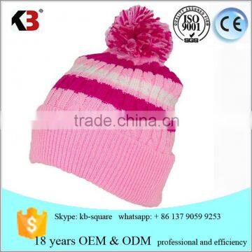 2015 High Quality custom fabric pom beanie hats