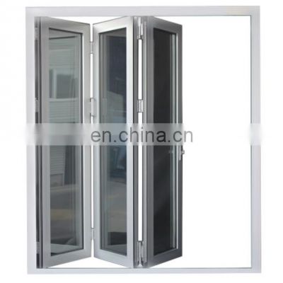 Thermal break double glazing low-e bi fold door accordion aluminum glass patio exterior bi fold doors