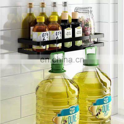 Kitchen Spice Rack Wall Mounted Punch Free Seasoning Shelf Storage Organizer Hanging Rack Bottle Rack