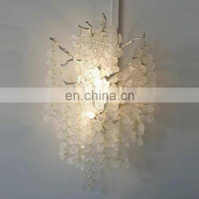 Luxury K9 Gold Crystal Wall Sconces Modern Interior Led Wall Lamps