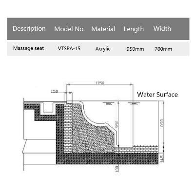 Swimming SPA Chair Acrylic Fiberglass Massage Seat Air Blower Massage Pump Spa Chair for Swimming Pool photo-6