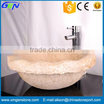 Natural Round Marble Wash Bash Bathroom Shape Sink