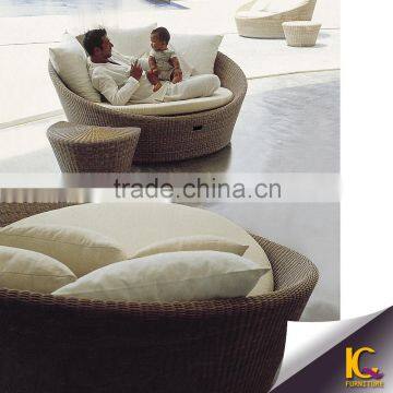 Patio loveseat ottoman sectional round sunbed rattan outdoor daybed                        
                                                Quality Choice