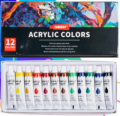 12color 12ml acrylic paints for kids painting