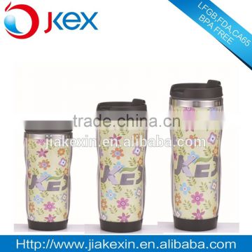 Fashion double wall travel DIY mug with paper inserted