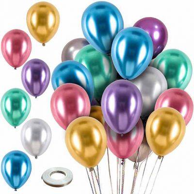 Party Decoration Metallic Balloons Happy Birthday Helium Globos Supplies Pearl Color Chrome Latex Balloons