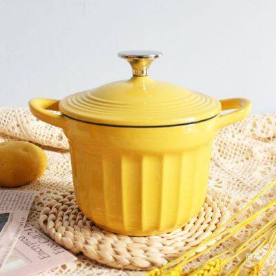 High Quality Store Gift OEM Enamel Colorful Nonstick Cast Iron Cookware Set photo-3