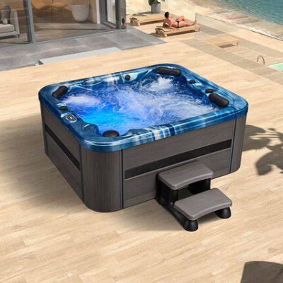 Factory Price LED Vortex Massage Hydrotherapy Center CE Certified Acrylic Massage Hot Tub Floor Massage Bath Tub Outdoor Spa Center 6 Person