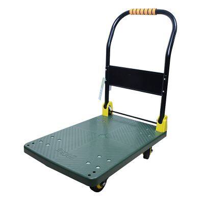 MW02 Популярный на рынке четырехколесный пластиковый подвижной тележка, подлежащий индивидуальной настройке по OEM, зелёный складной тележка для перевозки тяжёлых материалов
