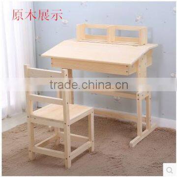 Solid Wood Pine wood table student desks and chairs