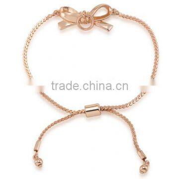 316l Stainless Steel Rose Gold Plated Put A Bow On It Adjustable Bracelet