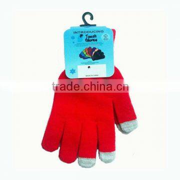 Cheap promotional acrylic knitting phone touch gloves for men and women