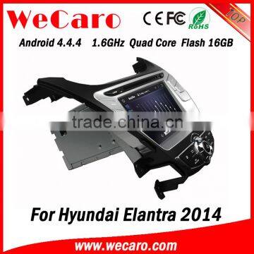 Wecaro WC-HE8054 Android 4.4.4 car stereo 1024 * 600 for hyundai elantra touch screen car stereo WIFI 3G A9 cpu 2014