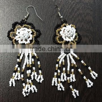 Handmade Dangle earrings Indian jewelry seed bead jhumka