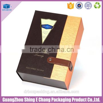 Professional printing artwork luxury gift wine box with liner fabric