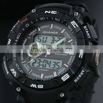 Brand New Mens Rubber Strap Blue Analog Digital Dual Dial Mens Sport Watches