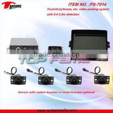 TOPFAME PS-7014 7inch TFT LCD monitor display Truck/bus parking sensor system with 0.4-5m detection