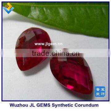 Hot Sale Pear Double Faces Faceted Cut Ruby Corundum Gemstone With AAA