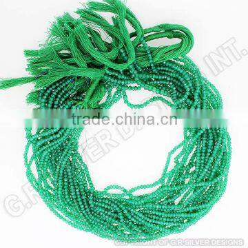 Green Onyx Roundelle Facited Beads