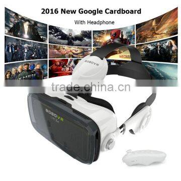 2016 New Google Cardboard bobovr z4 Virtual Reality Immersive 3D Glasses bobo vr z3 Upgraded With Headphone + Bluetooth Gamepad