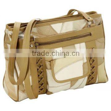patch leather shoulder bag