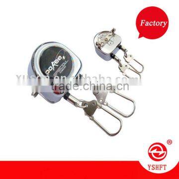 Chrome metal double pull etractable reel with pin and epoxy dome logo