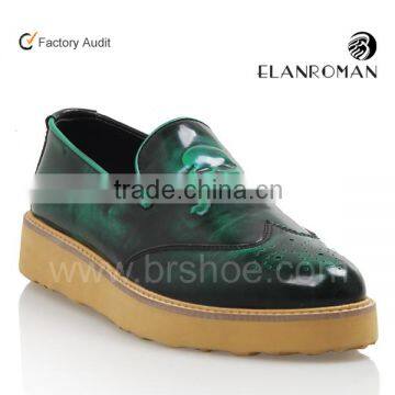 New design genuine leather fashion casual shoe men platform shoes